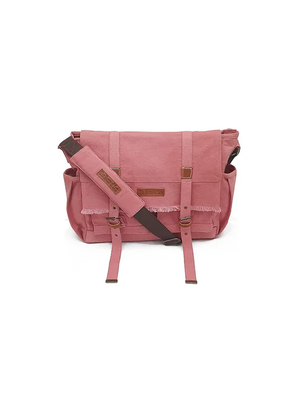 Pink_Unisex_Laptop_Messenger_Bag_|_Canvas_Zipper_With_Shoulder_Strap