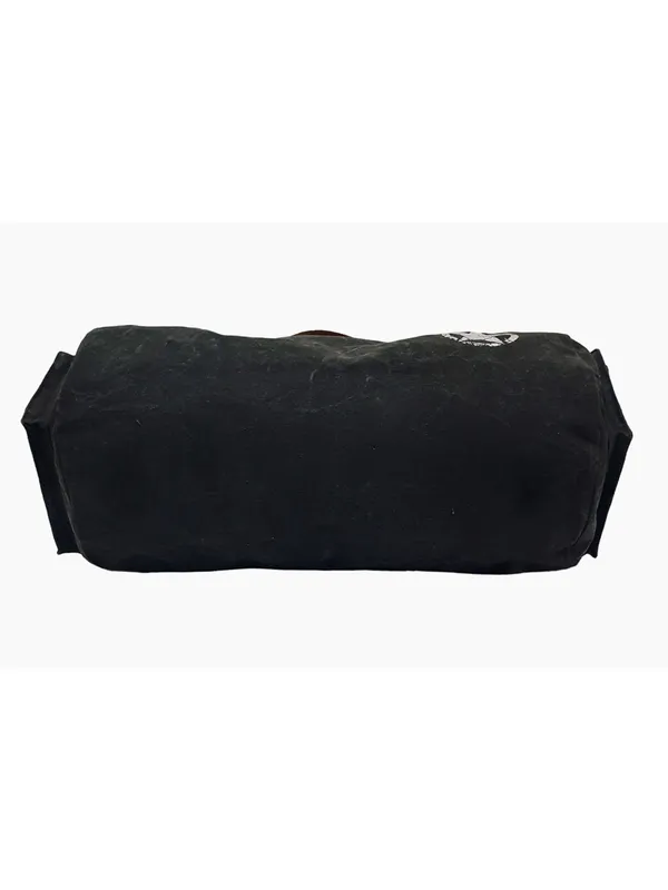 Black_Unisex_Travel_Duffle_/_Gym_Bag_|_Canvas_Zipper_With_Shoulder_Strap