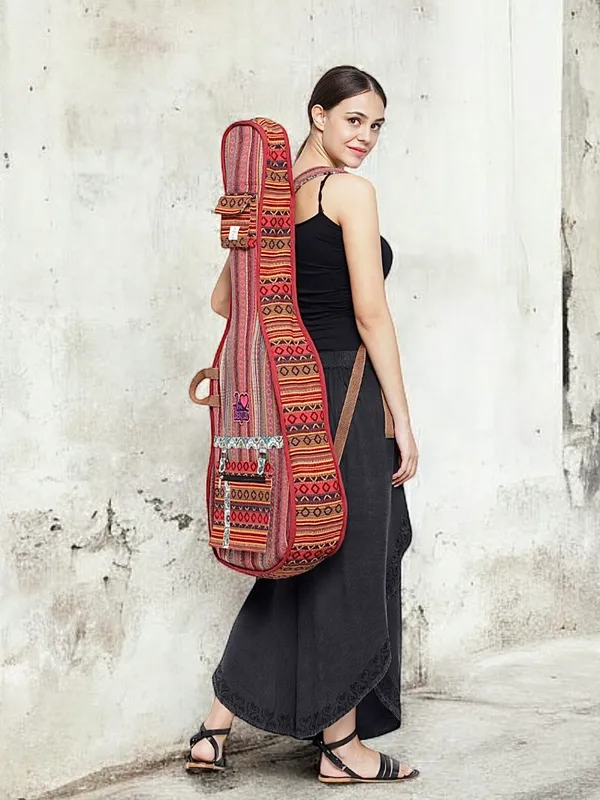 Multicolor_Unisex_Padded_Guitar_Bag_|_Handloom_Cotton_Zipper_with_Back_Strap