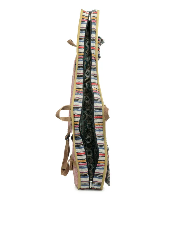 Multicolor_Unisex_Padded_Guitar_Bag_|_Handloom_Cotton_Zipper_with_Back_Strap