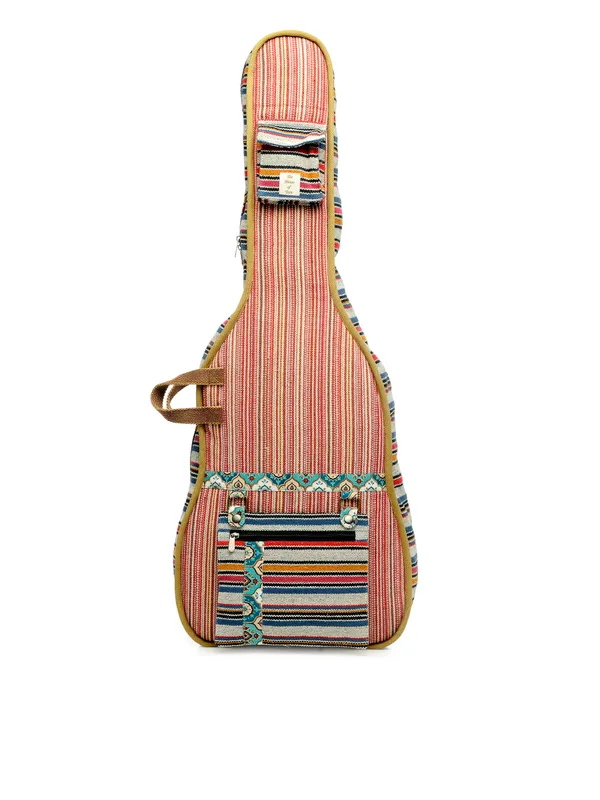 Multicolor_Unisex_Padded_Guitar_Bag_|_Handloom_Cotton_Zipper_with_Back_Strap