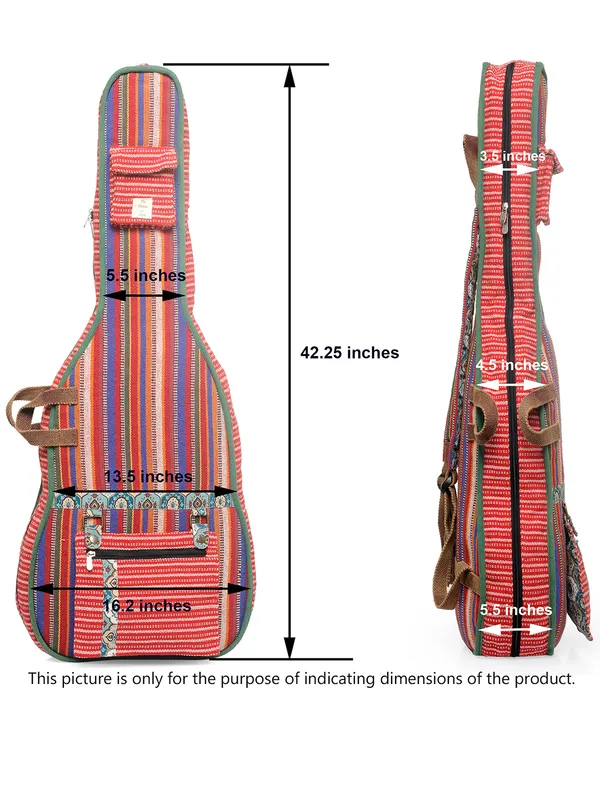 Multicolor_Unisex_Padded_Guitar_Bag_|_Handloom_Cotton_Zipper_with_Back_Strap
