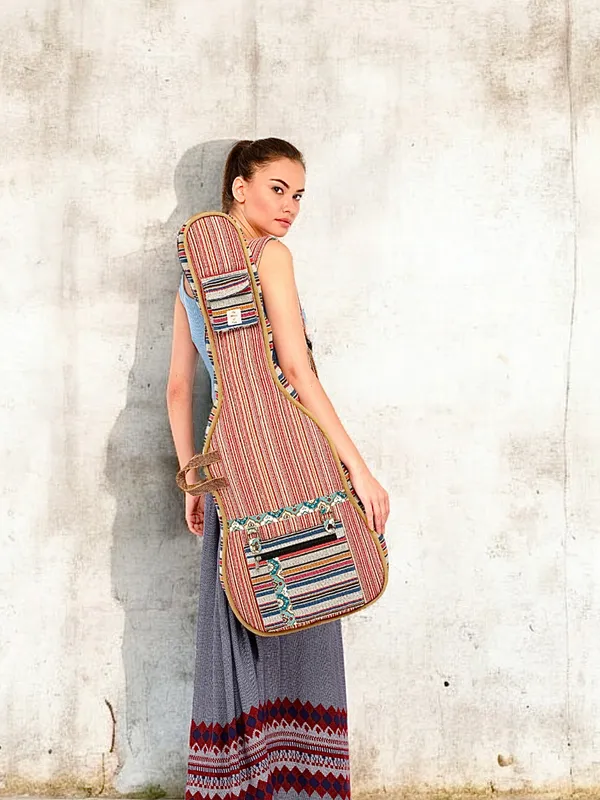Multicolor_Unisex_Padded_Guitar_Bag_|_Handloom_Cotton_Zipper_with_Back_Strap