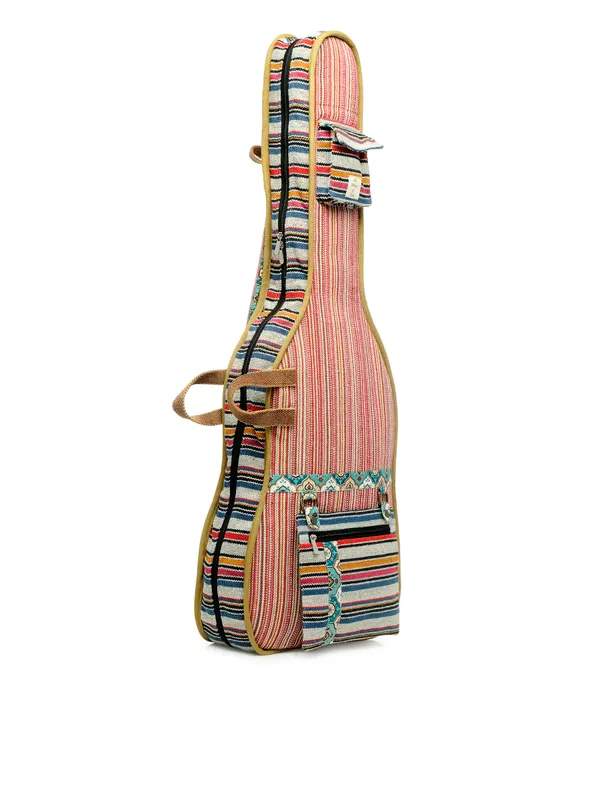 Multicolor_Unisex_Padded_Guitar_Bag_|_Handloom_Cotton_Zipper_with_Back_Strap