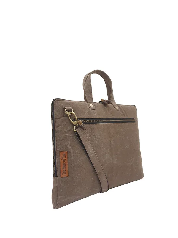 Brown_Unisex_Laptop_Sling_Bag_|_Canvas_Zipper_With_Removable_Strap