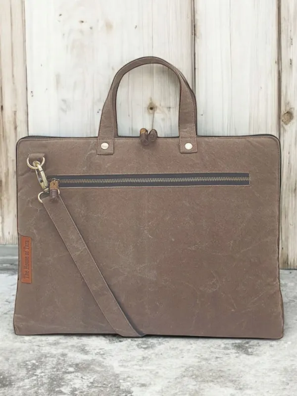 Brown_Unisex_Laptop_Sling_Bag_|_Canvas_Zipper_With_Removable_Strap