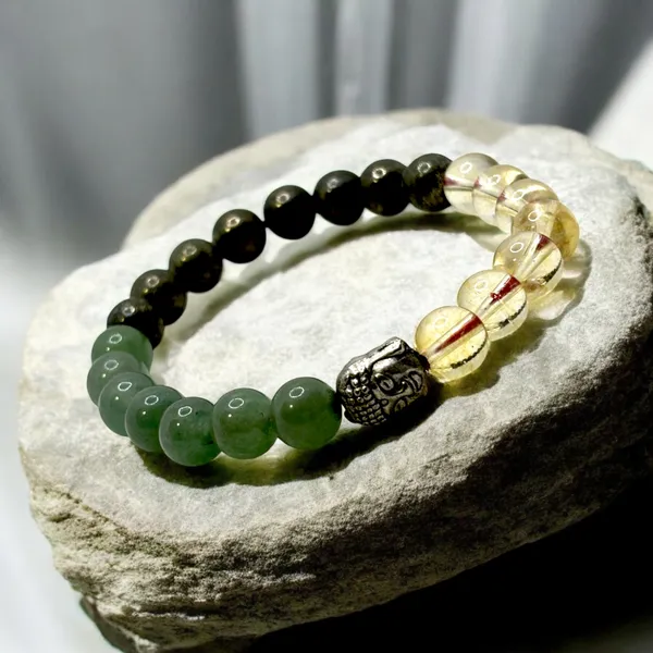 Wealth_Creation_And_Business_Luck_Bracelet_Made_With_Green_Aventurine,_Pyrite_And_Citrine.