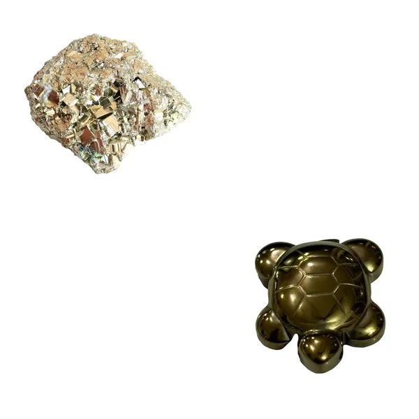 Plate_Pyrite_Stone_Original_Made_Wish_Fulfilling_Tortoise_Turtle:_A_Feng_Shui_Charm_For_Home_Decor_And_Positive_Energy._(Pyrite_+_Turtle+Plate)