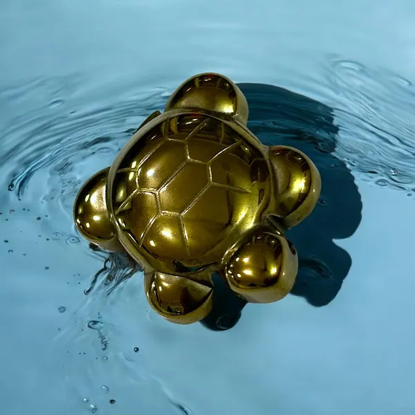 Plate_Pyrite_Stone_Original_Made_Wish_Fulfilling_Tortoise_Turtle:_A_Feng_Shui_Charm_For_Home_Decor_And_Positive_Energy._(Pyrite_+_Turtle+Plate)