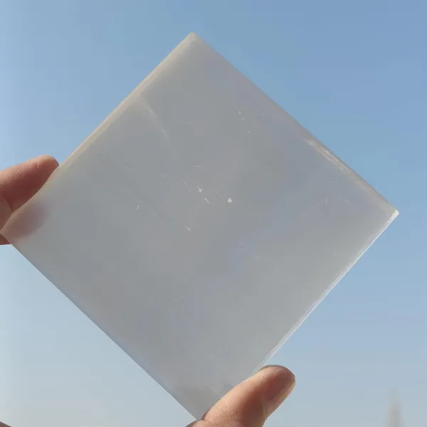 White_Selenite_Charging_Plate/Wand_For_Reiki_Healing_Crystal,_Meditation_And_Cleansing_Negative_Energy_(Size_:_3_X_3_Inch,_Milky_White)