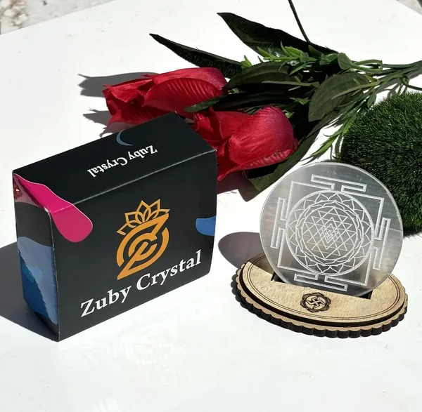 Round_Selenite_Plate_Engraved_Shri_Yantra_Used_For_Charging_Crystal_Cleansing_Re-Energy_Work,_Meditation_And_Pooja_-3_To_4_Inch_Sri_Yantra
