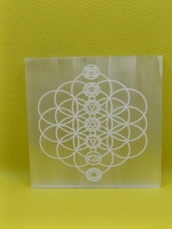 Selenite_Charging_Plate_Engraved_Shri_Yantra_For_Crystal_Cleansing_Re-Energy_Work,_Meditation_And_Pooja_-_Sri_Yantra_(Flower_Of_Life_Tree)