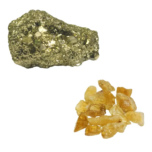 Naturals_Stones_Pyrite_And_Citrine_Clear_Rose_Quartz_Green_Aventurine_Jade_Tiger_Eye_Selenite_Healing_Crystal_Gemstones._(Pyrite_And_Citrine)