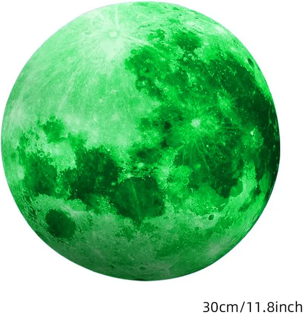 High_Grade_Paper_Moon_Glow_in_The_Dark_Luminous_Astronomy_Wall_Sticker_(30_cm,_Green,_Large)