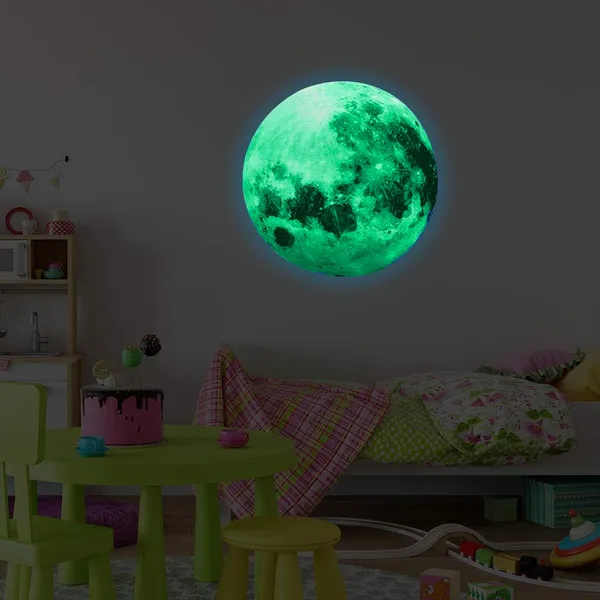 High_Grade_Paper_Moon_Glow_in_The_Dark_Luminous_Astronomy_Wall_Sticker_(30_cm,_Green,_Large)