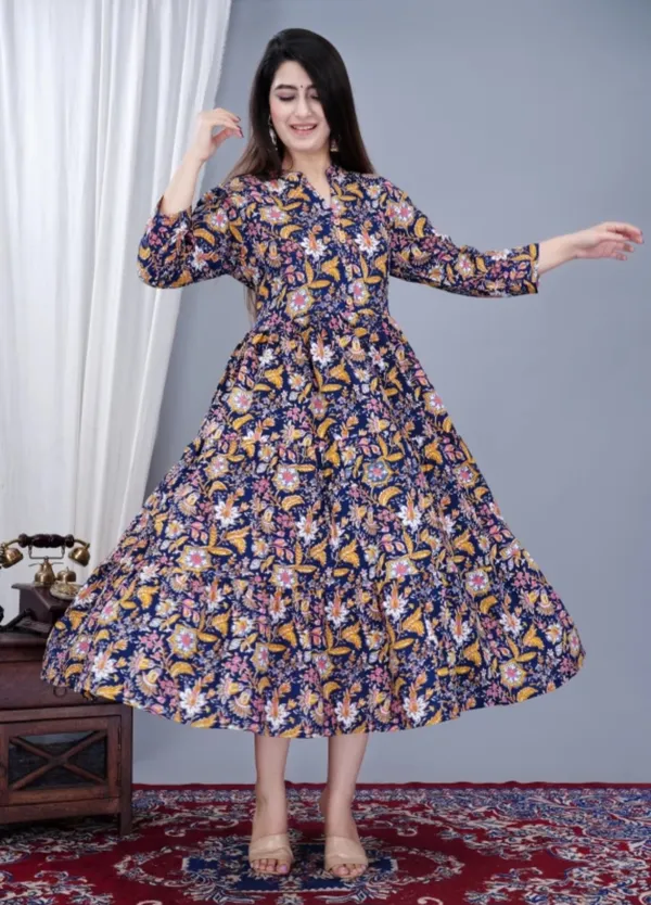 Women_Blue_Floral_Gown_Dress