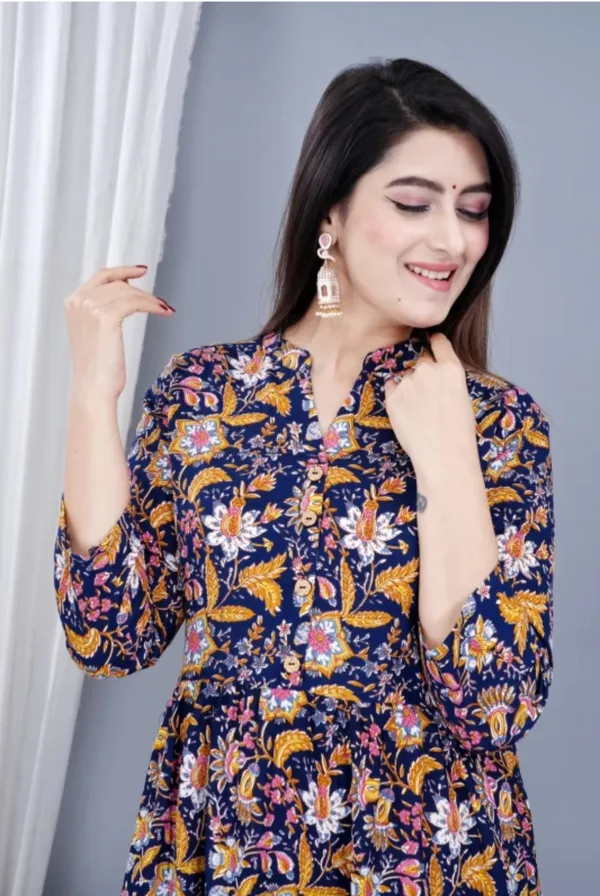 Women_Blue_Floral_Gown_Dress