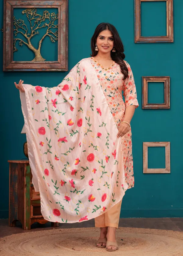 Pink_Chinon_V_Neck_3/4Th_Sleeves_Floral_Digital_Printed_Straight_Kurta,_Pant_Set_With_Dupatta_For_Women_&_Girls_new