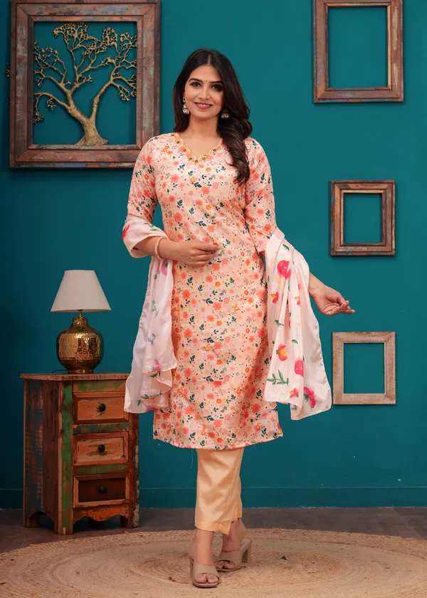 Pink_Chinon_V_Neck_3/4Th_Sleeves_Floral_Digital_Printed_Straight_Kurta,_Pant_Set_With_Dupatta_For_Women_&_Girls_new