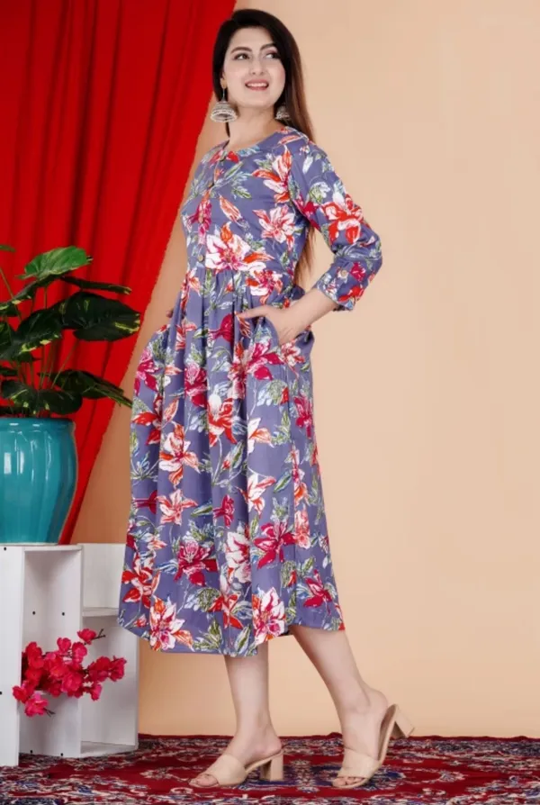 Women_Floral_Printed_Blue_Western_Dress