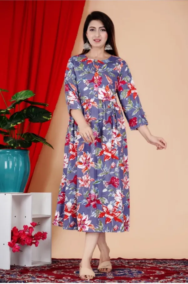 Women_Floral_Printed_Blue_Western_Dress
