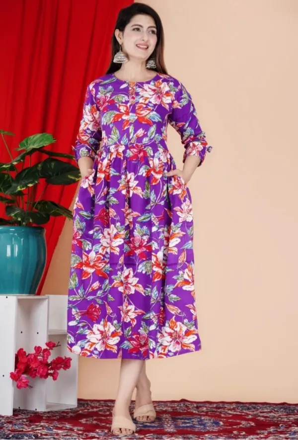 Women_Floral_Printed_Purple_Western_Dress