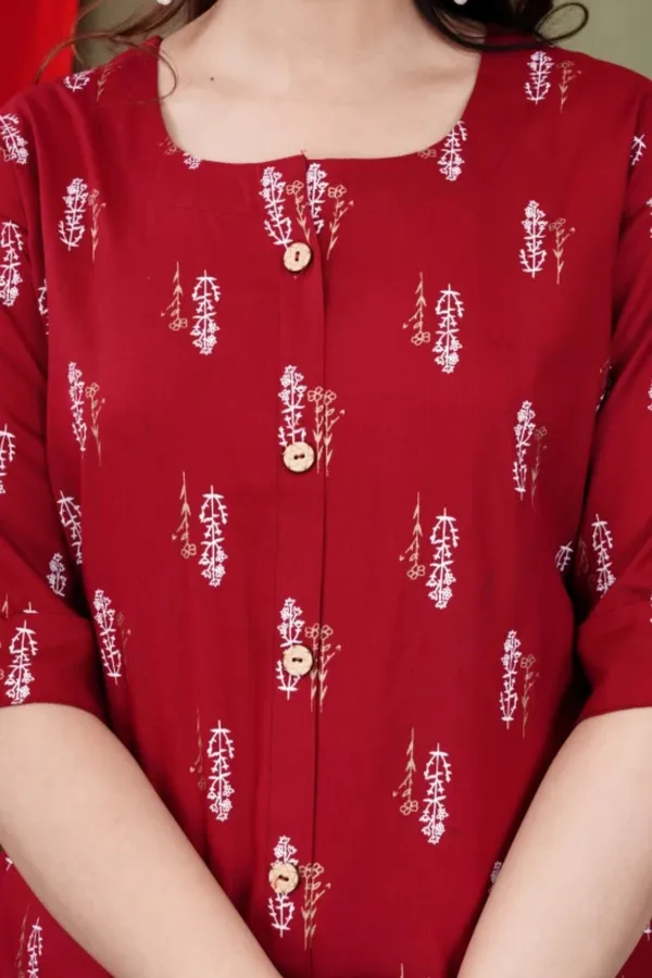 Casual_Roll_Up_Sleeves_Printed_Women_Red_Top