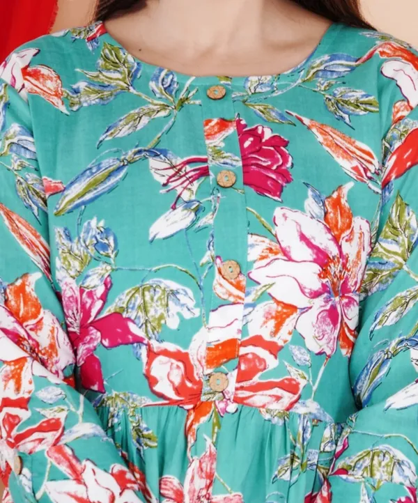 Women_Floral_Printed_Green_Western_Dress
