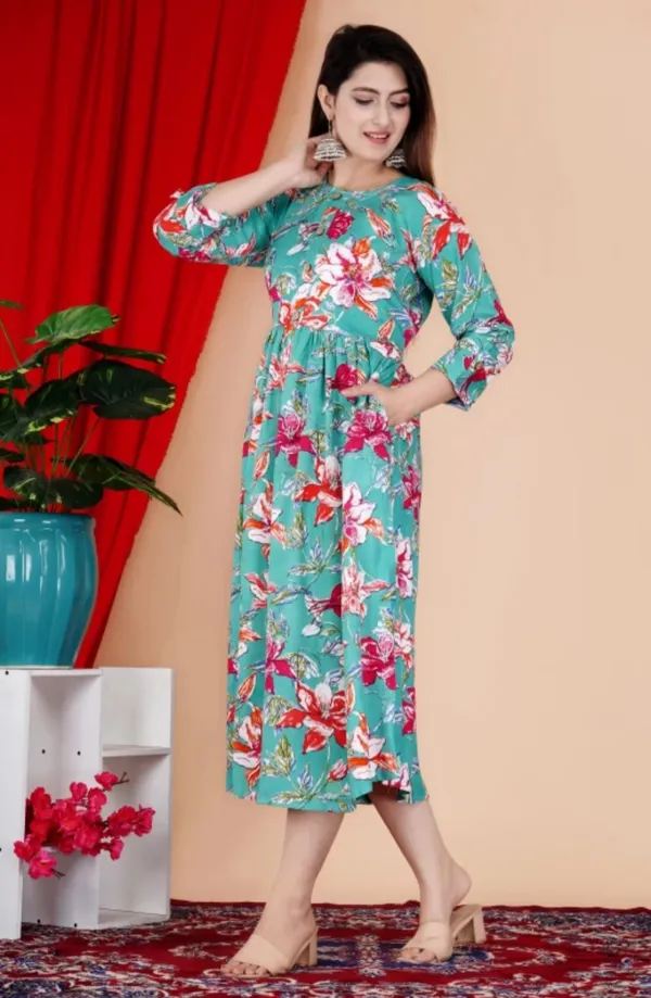 Women_Floral_Printed_Green_Western_Dress