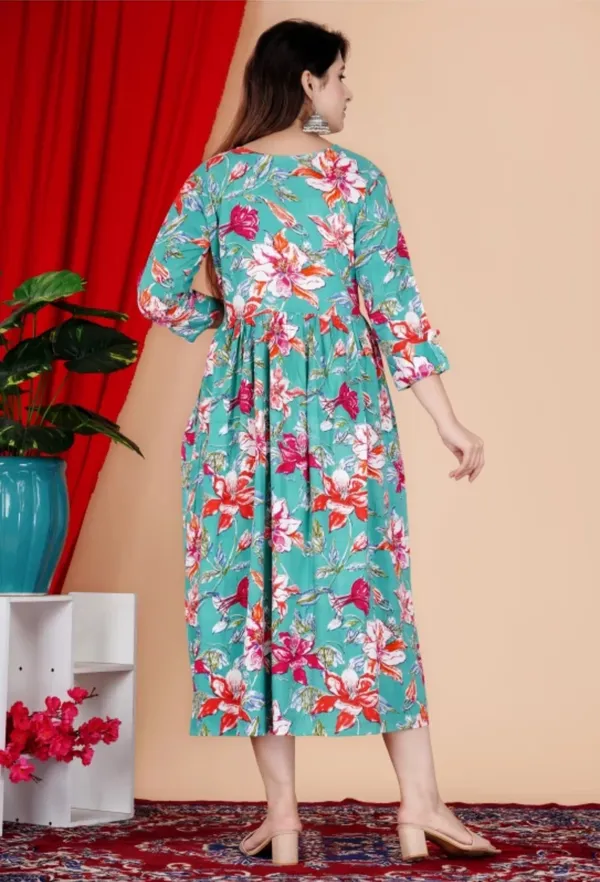 Women_Floral_Printed_Green_Western_Dress