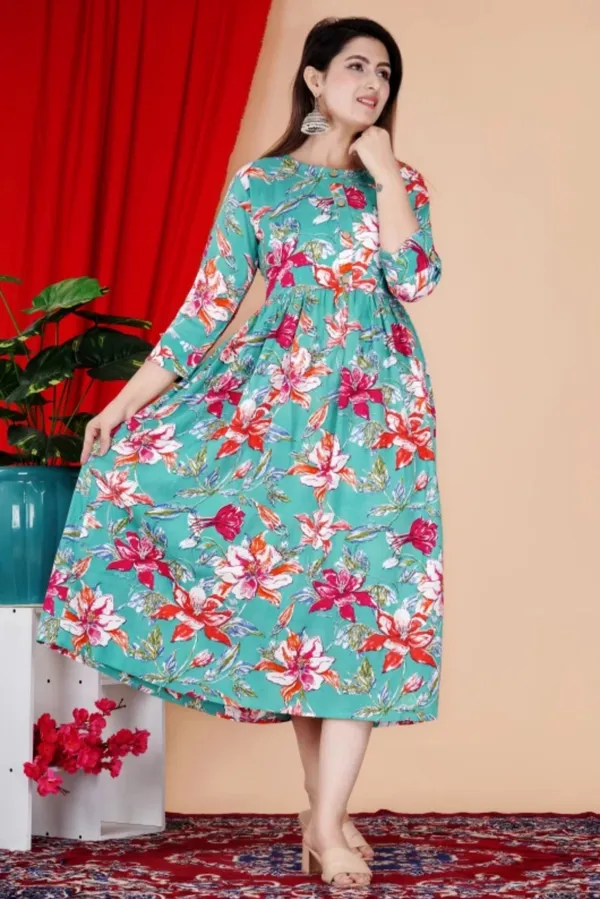 Women_Floral_Printed_Green_Western_Dress