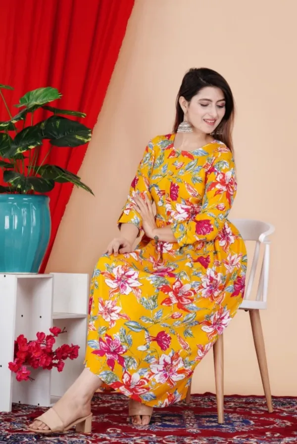 Women_Floral_Printed_Yellow_Western_Dress