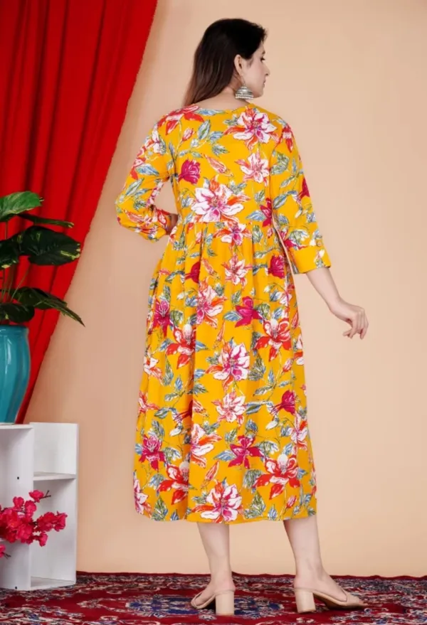 Women_Floral_Printed_Yellow_Western_Dress