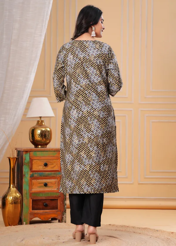 Black_&_Gold_Geometric_Print_Kurta_Set_with_Embellished_Dupatta