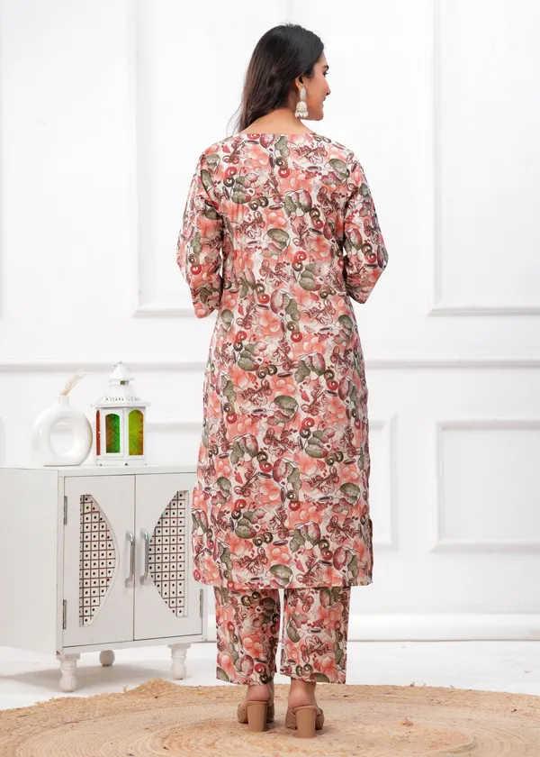 Peach_Blossom_Printed_Kurta_Set_with_Organza_Dupatta