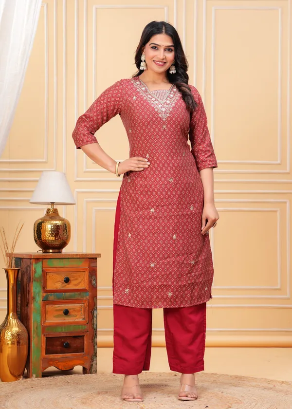 Graceful_Maroon_Bandhani_Kurta_Set_with_Embellished_Neckline_new