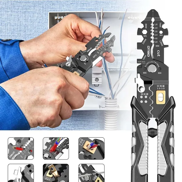 Multicolor_25-In-1_Multifunction_Wire_Strippers_Electeical,_8_Inch_Wire_Crimping_Tool,_Wire_Cutter
