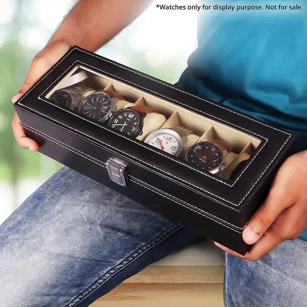 Multicolor_Watch_Box_Organizer_6_Slot_Watch_Storage_Holder_And_Display_Collection_Box_With_Transparent_Glass