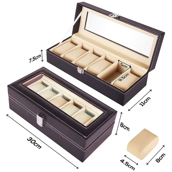 Multicolor_Watch_Box_Organizer_6_Slot_Watch_Storage_Holder_And_Display_Collection_Box_With_Transparent_Glass