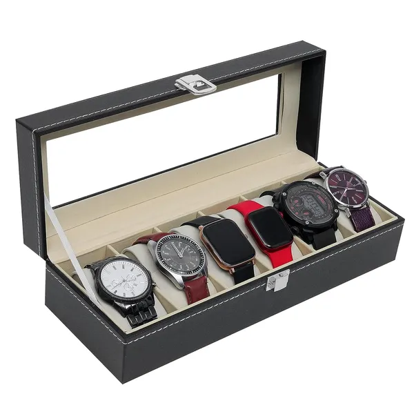 Multicolor_Watch_Box_Organizer_6_Slot_Watch_Storage_Holder_And_Display_Collection_Box_With_Transparent_Glass