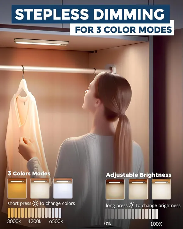 Under_Cabinet_Light_96LED,_3_Color_25cm_Wireless_Dimmable_Magnetic_LED_Strip_Wardrobe_Light_with_Motion_Sensor,_2000mAh_Rechargeable_Cupboard_Sensor_Light_for_Kitchen_Closet_Stair,_1_Pack