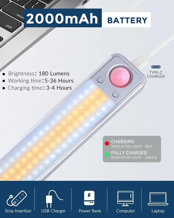 Under_Cabinet_Light_96LED,_3_Color_25cm_Wireless_Dimmable_Magnetic_LED_Strip_Wardrobe_Light_with_Motion_Sensor,_2000mAh_Rechargeable_Cupboard_Sensor_Light_for_Kitchen_Closet_Stair,_1_Pack