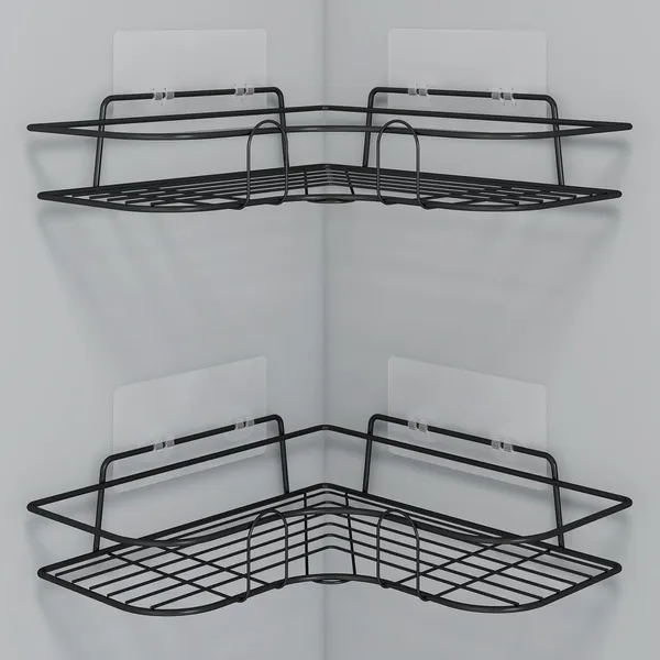 Self_Adhesive_Corner_Shelf_for_Bathroom/Adhesive_Shelf_for_Kitchen_with_Magic_Sticker/Bathroom_Organizer_Without_Drill_(GI_Metal,_Black)