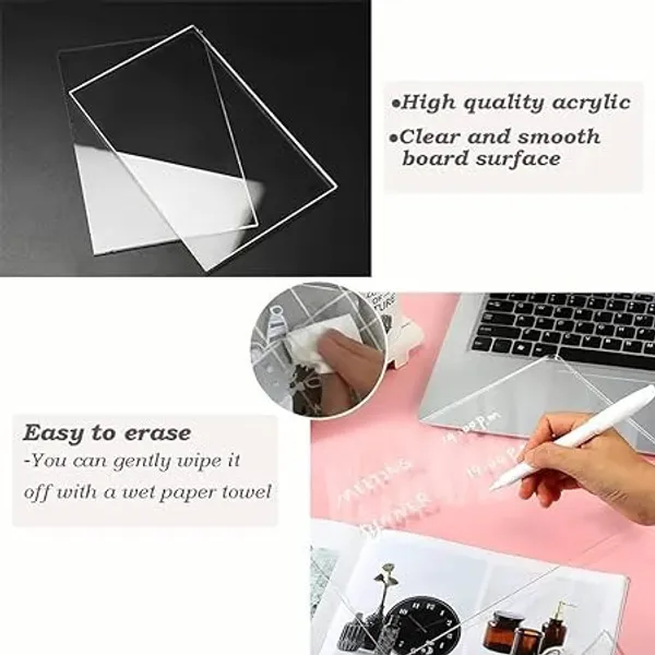 3D_Acrylic_Writing_Board_with_Pen_&_Light,_LED,_Rewritable_Acrylic_Message_board_with_stand,_Dry_Erase_Board_with_14_Pen_for_Note/Message/Memo_for_Home,_Offices(15cm_X_15cm_Medium)