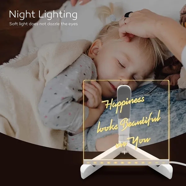3D_Acrylic_Writing_Board_with_Pen_&_Light,_LED,_Rewritable_Acrylic_Message_board_with_stand,_Dry_Erase_Board_with_14_Pen_for_Note/Message/Memo_for_Home,_Offices(15cm_X_15cm_Medium)