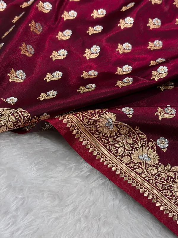 Banasari_maroon_hevy_silk_saree_whith_blouse