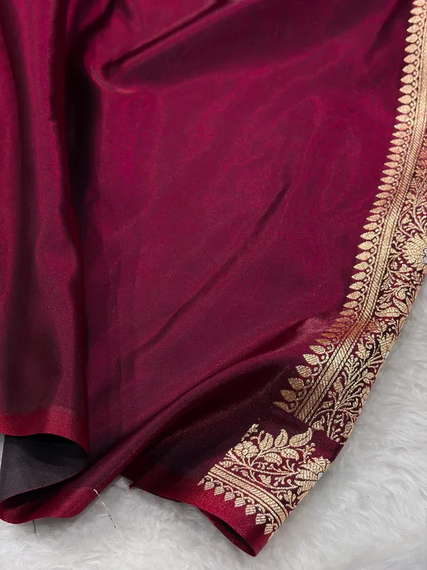 Banasari_maroon_hevy_silk_saree_whith_blouse