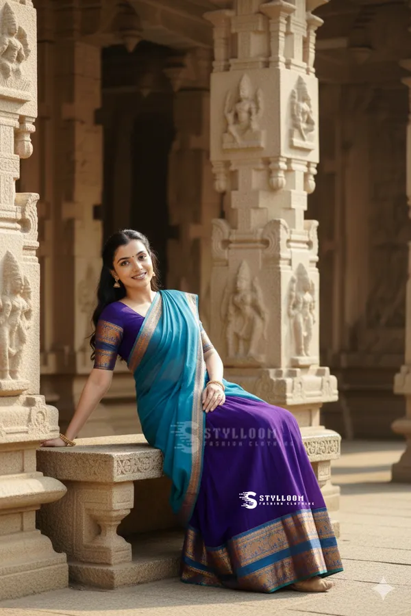 kanjivaram_cotton_half_lehngha_saree_whith_blouse_and_duppata