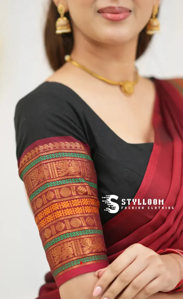 Kanjivaram_Silk_Half_Lehenga_Saree_With_Blouse_And_Dupatta