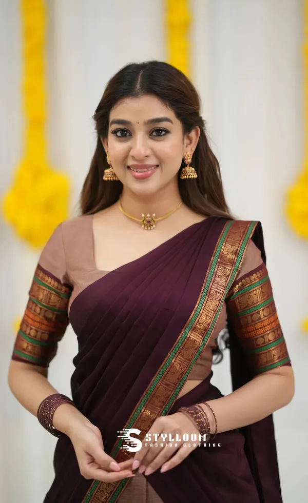 Kanjivaram_Silk_Half_Lehenga_Saree_With_Blouse_And_Dupatta
